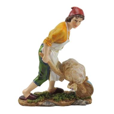 Statua cm.30 Fornaio con Cariola | Rossi Rosa