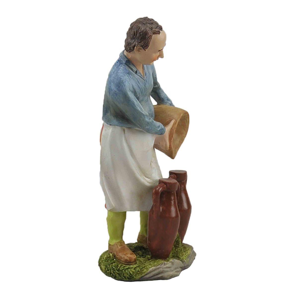 Statua cm.30 Vinaio con Anfore e Boccale | Rossi Rosa