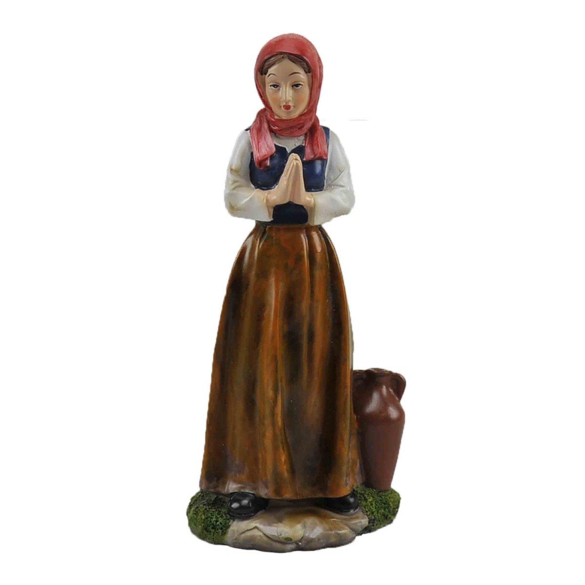 Statua cm.30 Donna con Anfora e Mani Giunte | Rossi Rosa