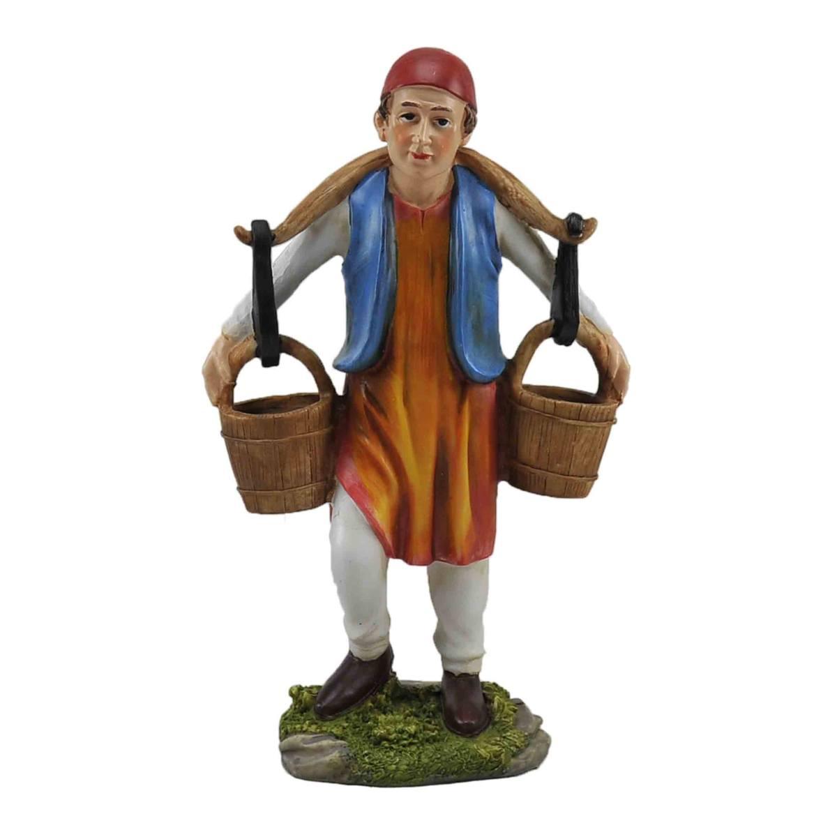 Statua cm.30 Acquaiolo con Secchi | Rossi Rosa