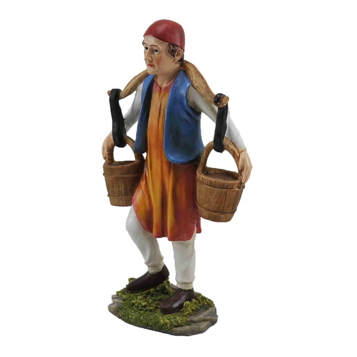 Statua cm.30 Acquaiolo con Secchi | Rossi Rosa