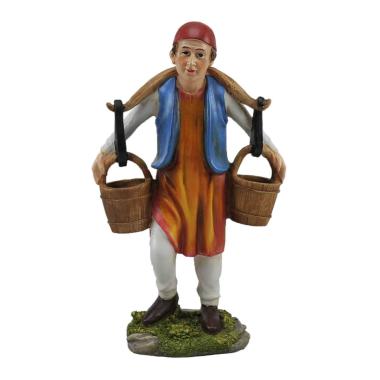 Statua cm.30 Acquaiolo con Secchi | Rossi Rosa