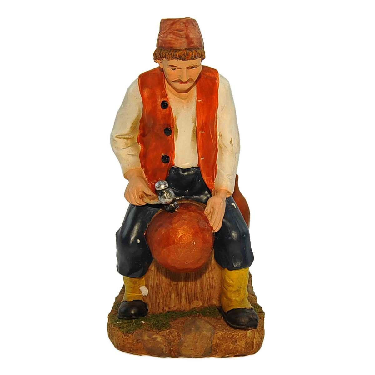 Statua cm.20 Vassaio con Pentola Rame e Incudine | Rossi Rosa