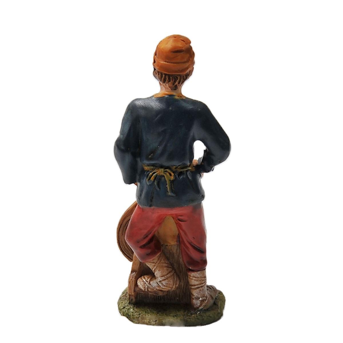 Statua cm.10 Arrotino con Banco | Rossi Rosa