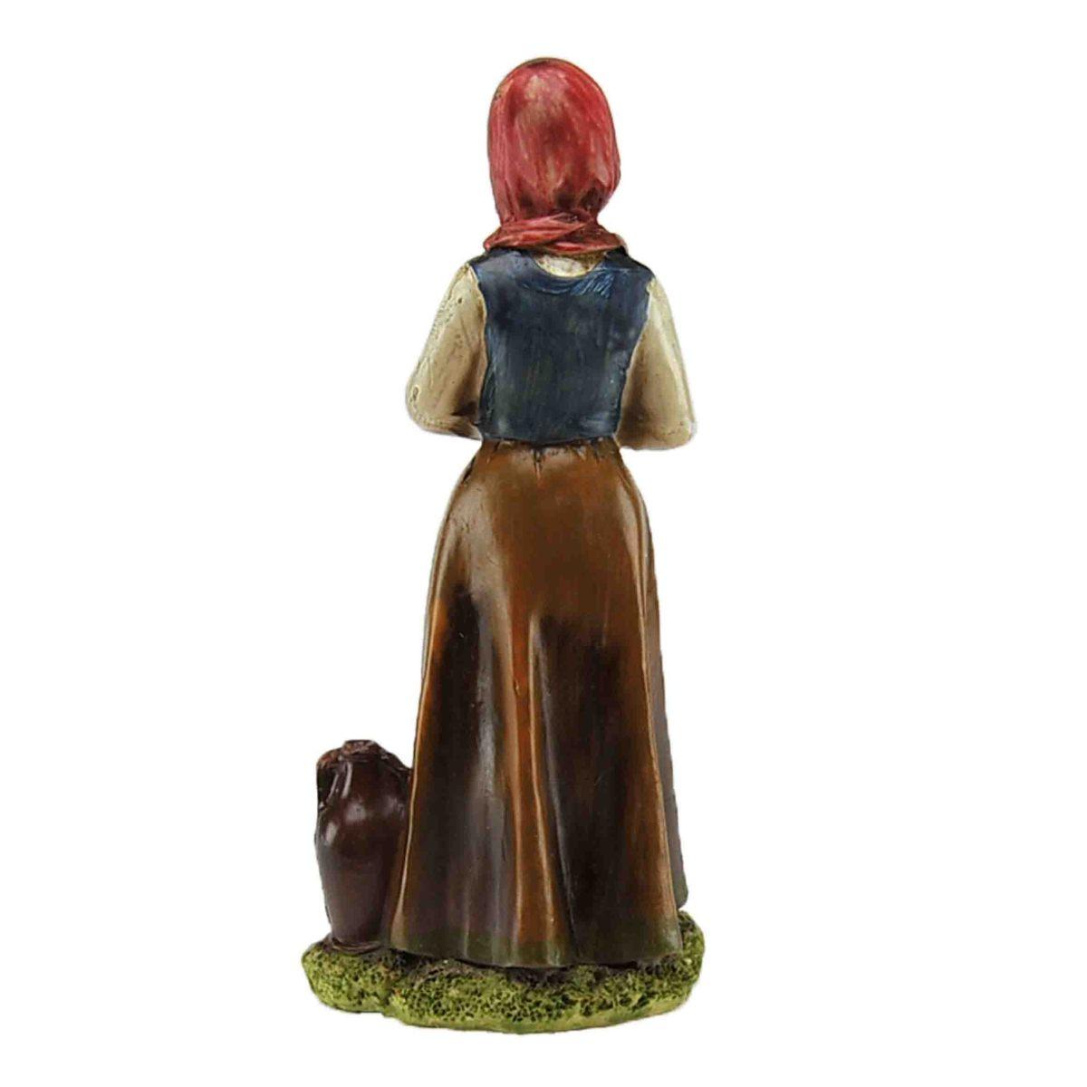 Statua cm.15 Donna con Anfora e Mani Giunte | Rossi Rosa