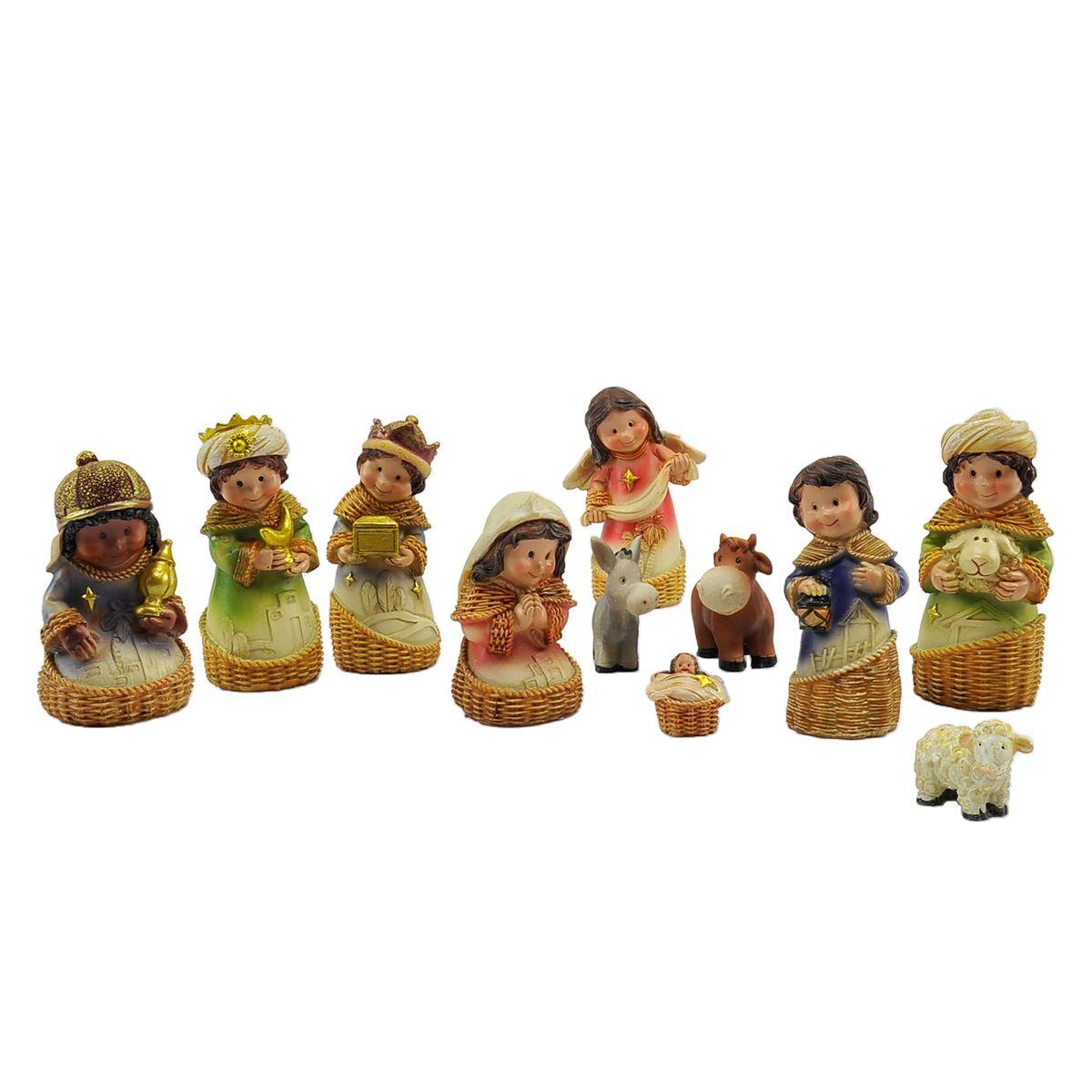 Nativit Mini cm.11 Set da 11 PZ. | Rossi Rosa