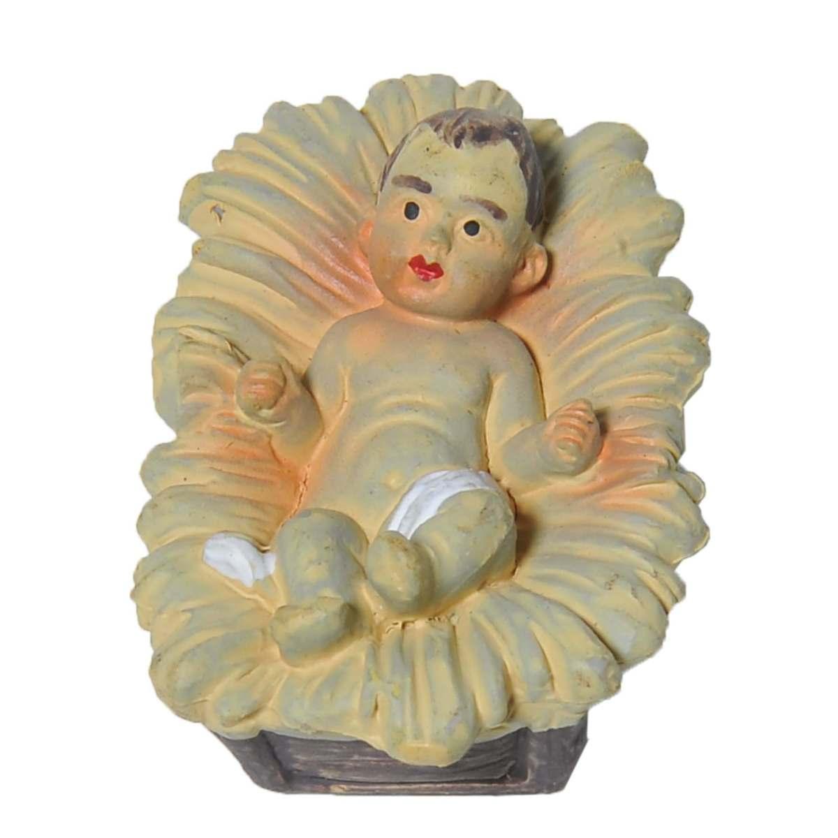 Statua Ges Bambino cm.10 con Culla cm.4 | Rossi Rosa