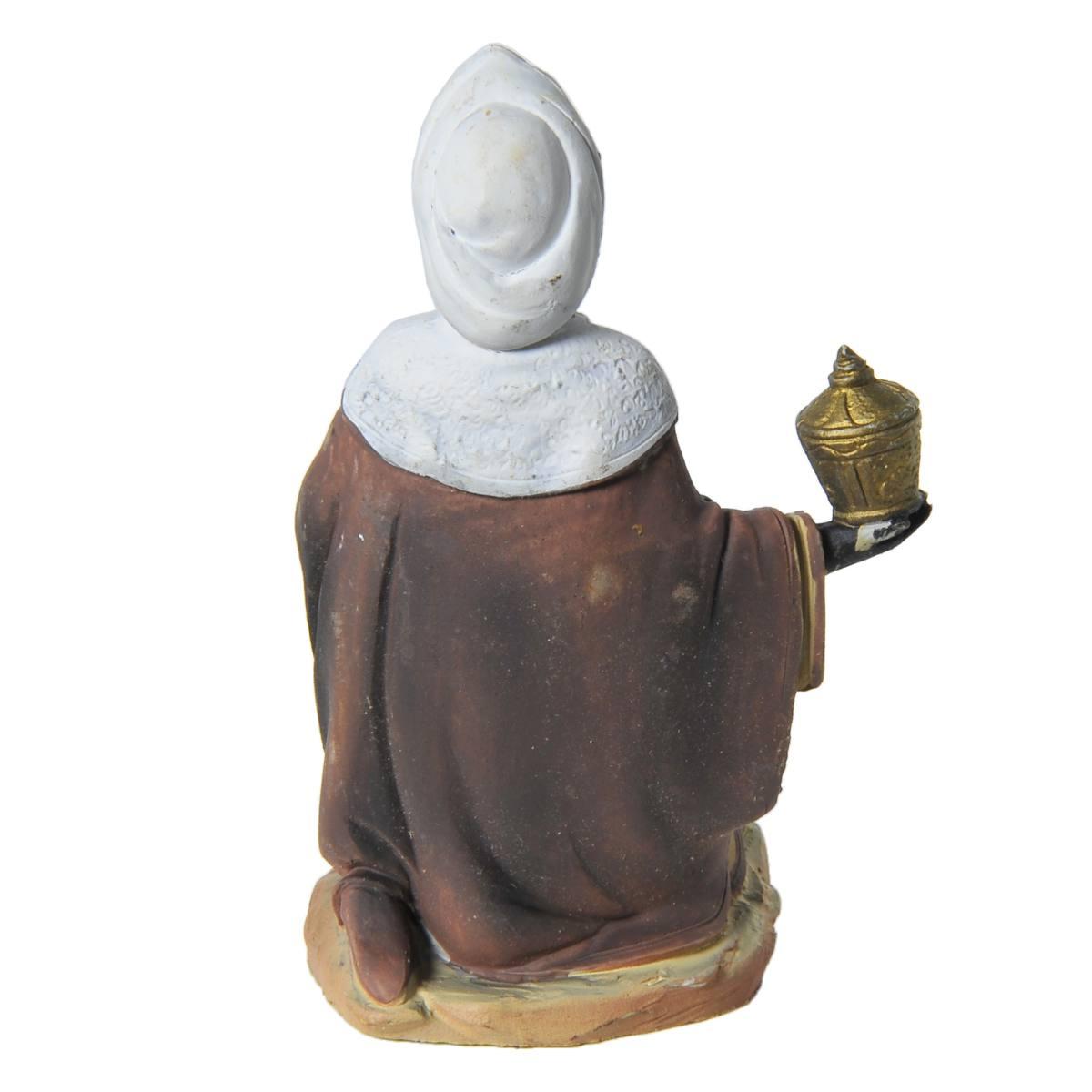 Statua Re Magi cm.10 Baldassarre in Ginocchio cm.8x3,5xH8 | Rossi Rosa