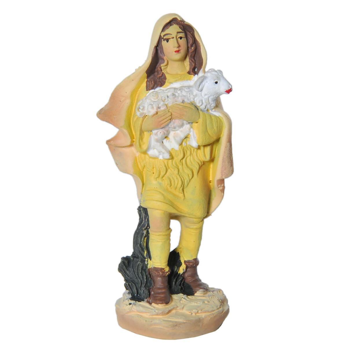 Statua cm.10 Pastore con Pecora | Rossi Rosa