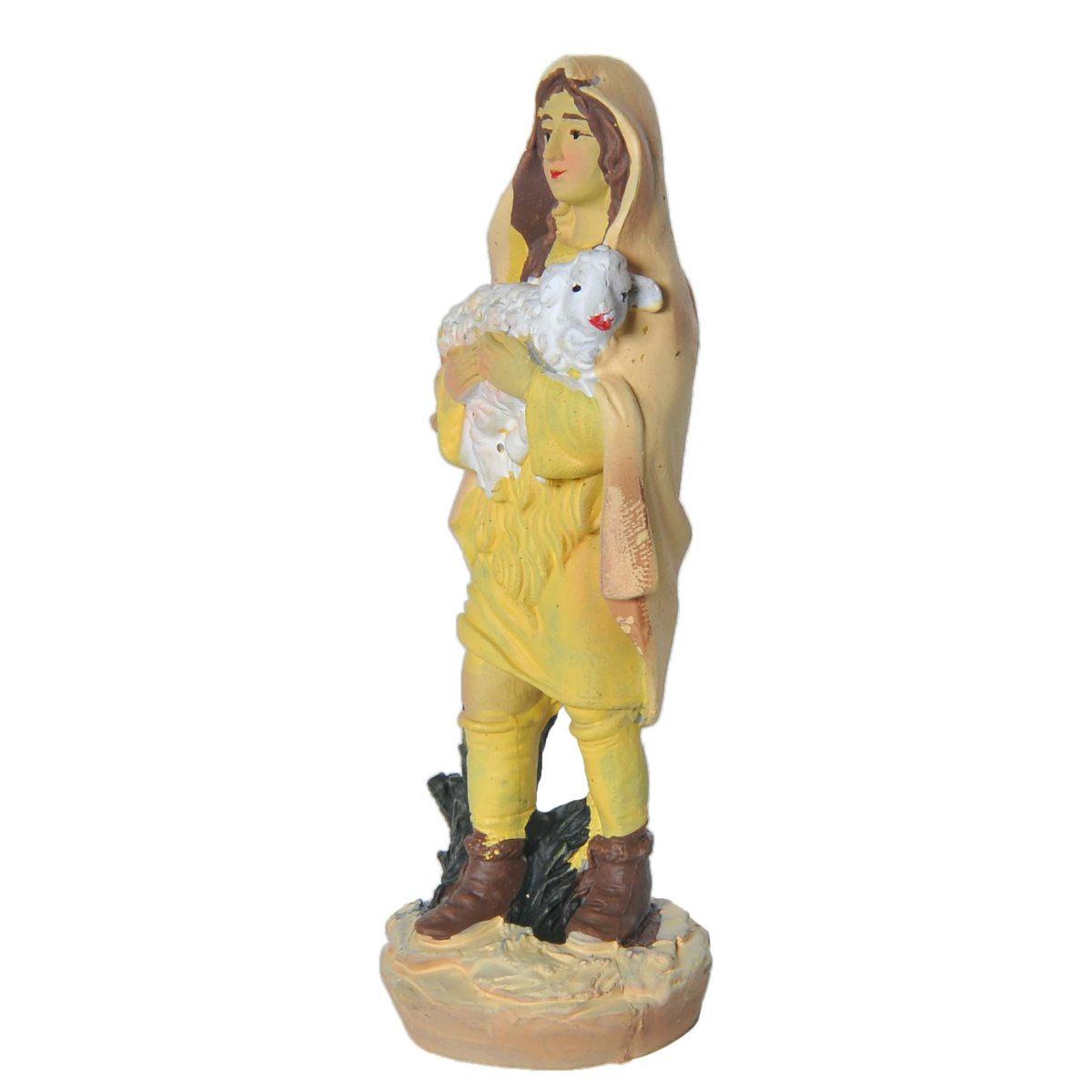 Statua cm.10 Pastore con Pecora | Rossi Rosa