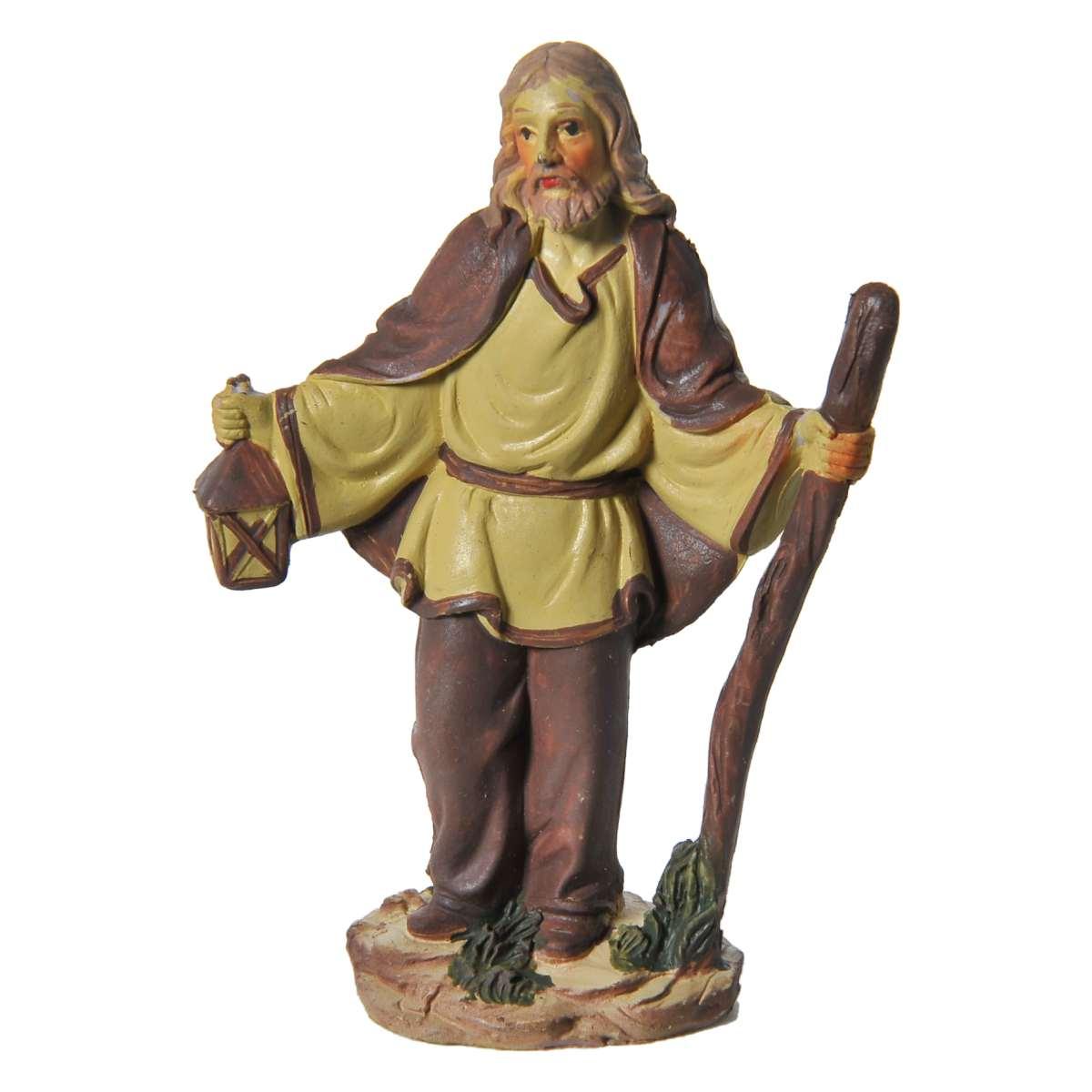 Statua cm.10 Pastore con Lanterna | Rossi Rosa