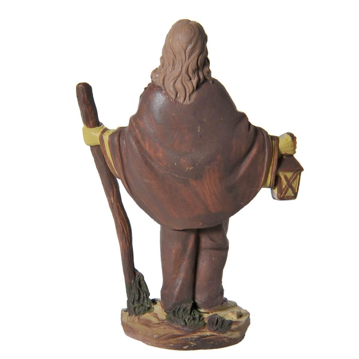 Statua cm.10 Pastore con Lanterna | Rossi Rosa