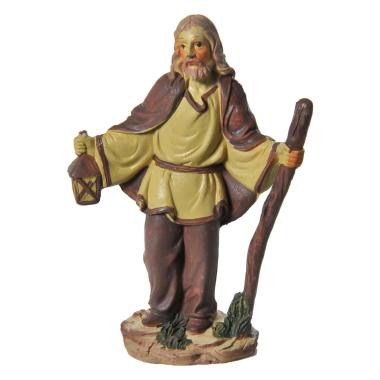 Statua cm.10 Pastore con Lanterna | Rossi Rosa