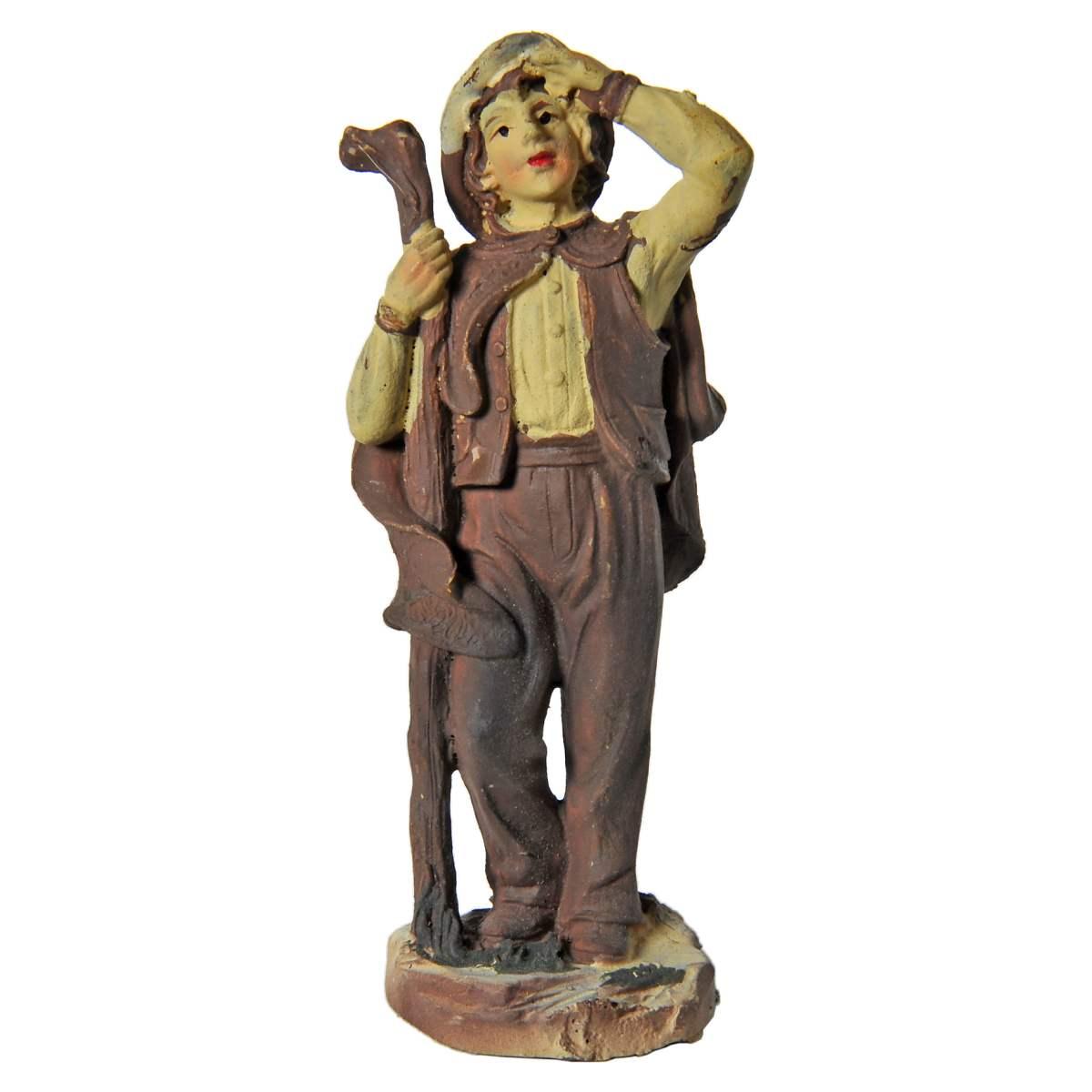 Statua cm.10 Pastore con Bastone | Rossi Rosa