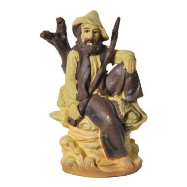 Statua cm.10 Pastore Seduto con Cappello | Rossi Rosa