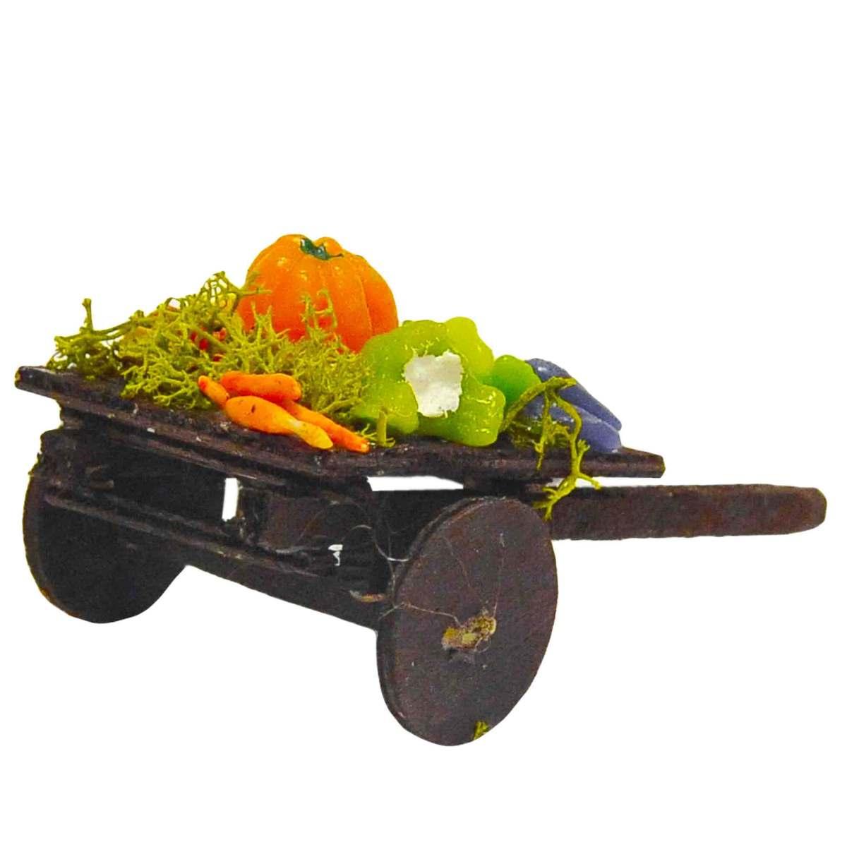 Carretto Legno 2 Ruote del Fruttivendolo cm.6x5,5xH10 | Rossi Rosa