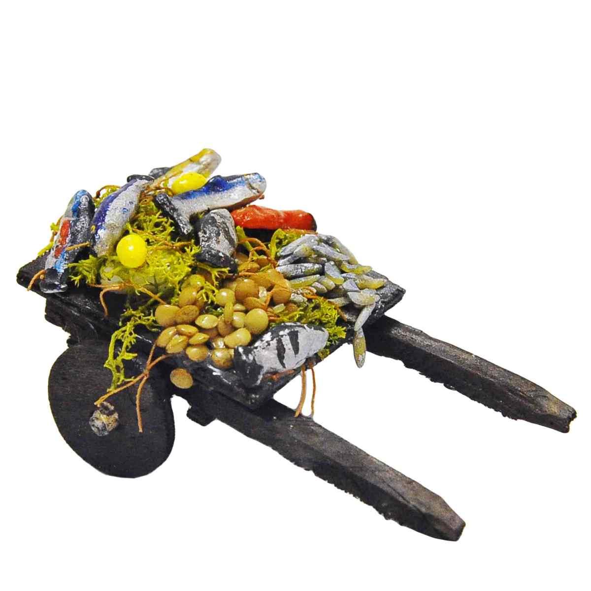 Carretto Legno con 2 Ruote Pescato cm.6x5,5xH10 | Rossi Rosa