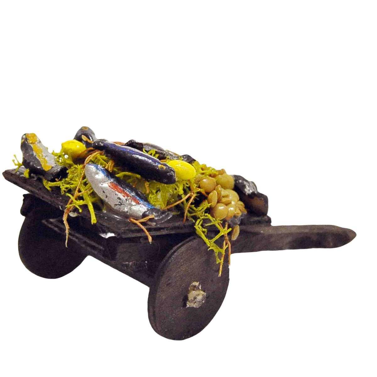 Carretto Legno con 2 Ruote Pescato cm.6x5,5xH10 | Rossi Rosa