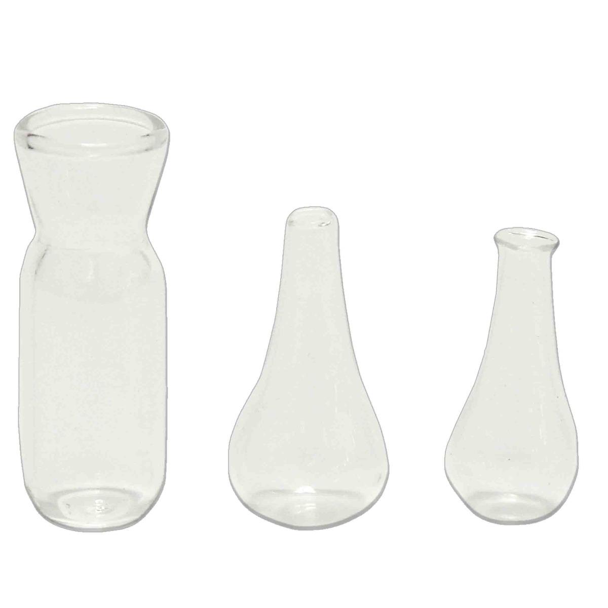 Bottiglie Vetro cm.3 Set pz.3 | Rossi Rosa