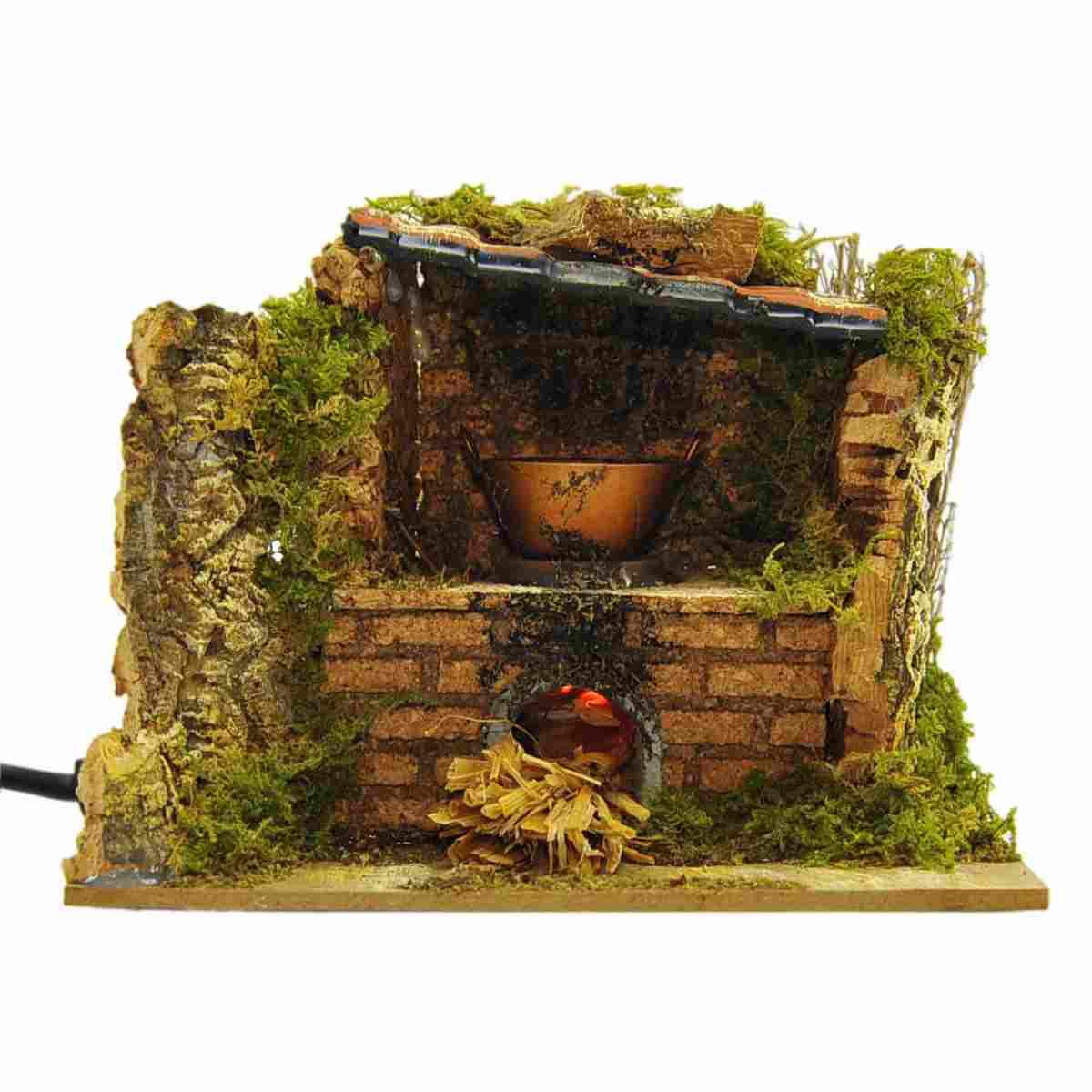 Cucina Elettrica con Lampadina Effetto Fiamma cm.15x11xH15 | Rossi Rosa