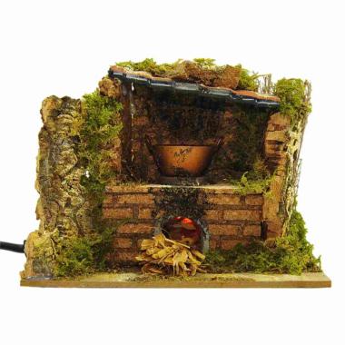 Cucina Elettrica con Lampadina Effetto Fiamma cm.15x11xH15 | Rossi Rosa