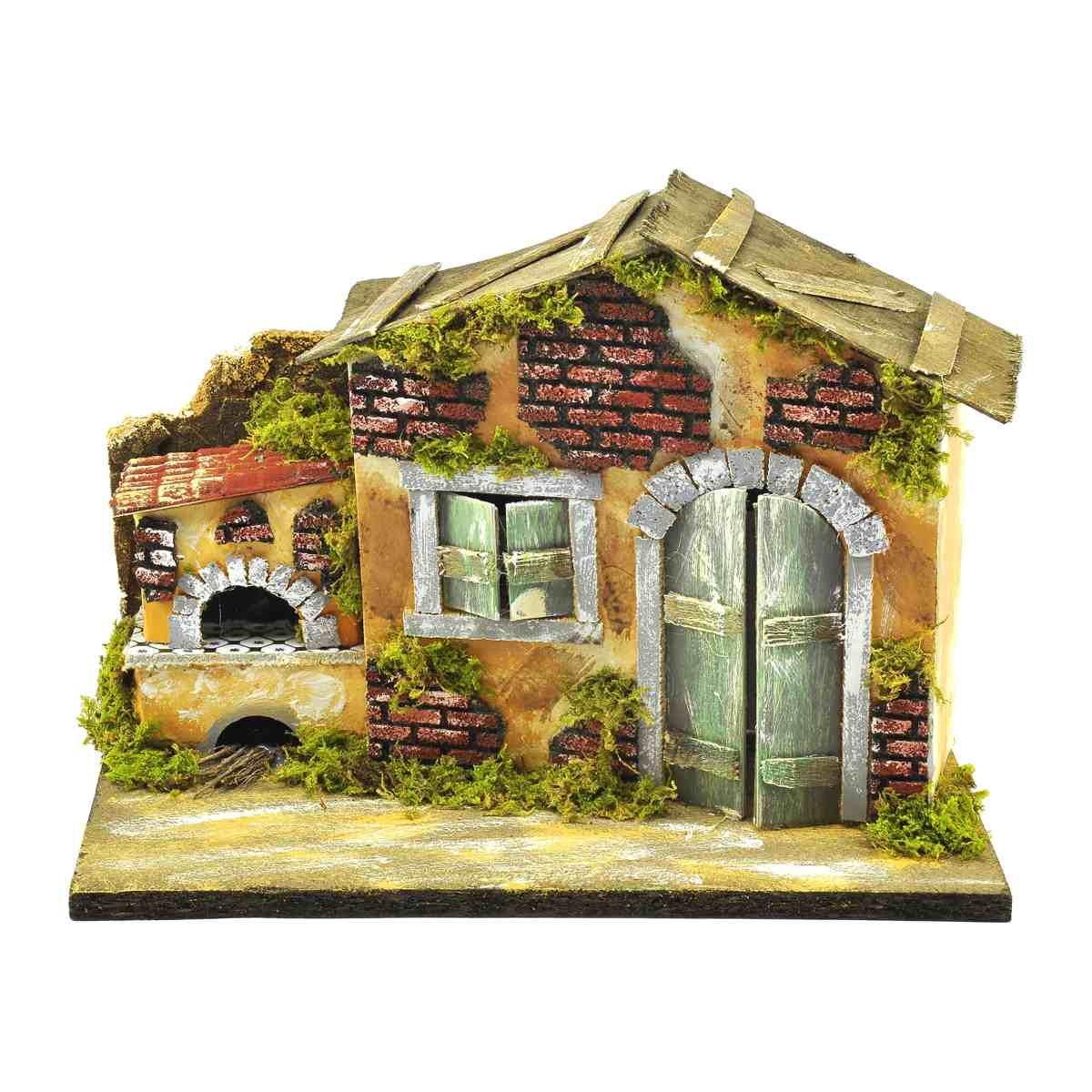 Casetta con Forno con Luce Effetto Fuoco cm.33x18x23 | Rossi Rosa