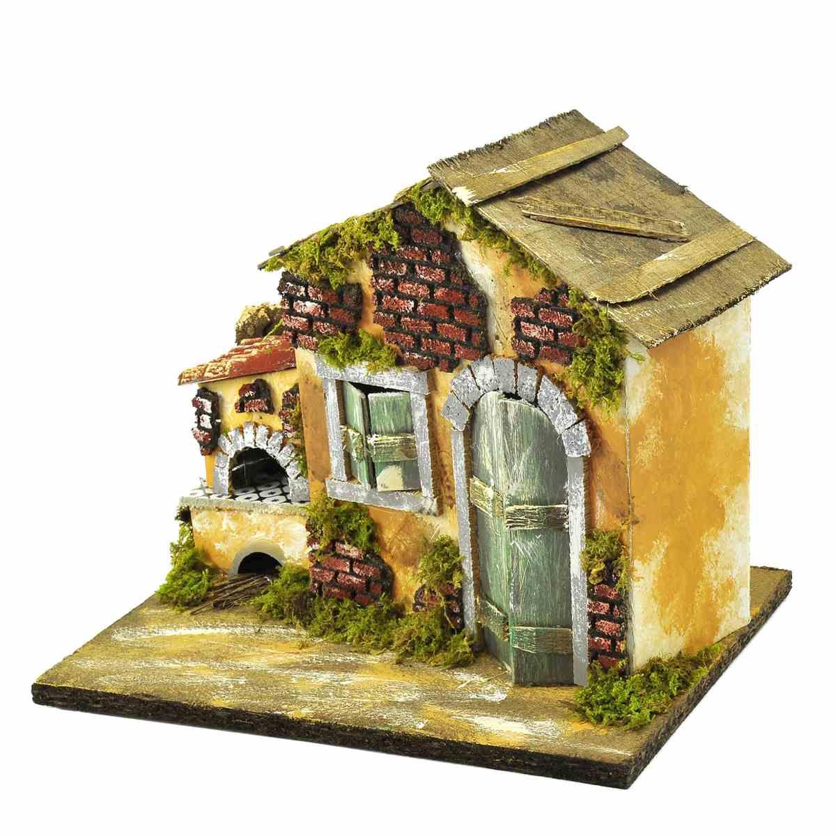 Casetta con Forno con Luce Effetto Fuoco cm.33x18x23 | Rossi Rosa