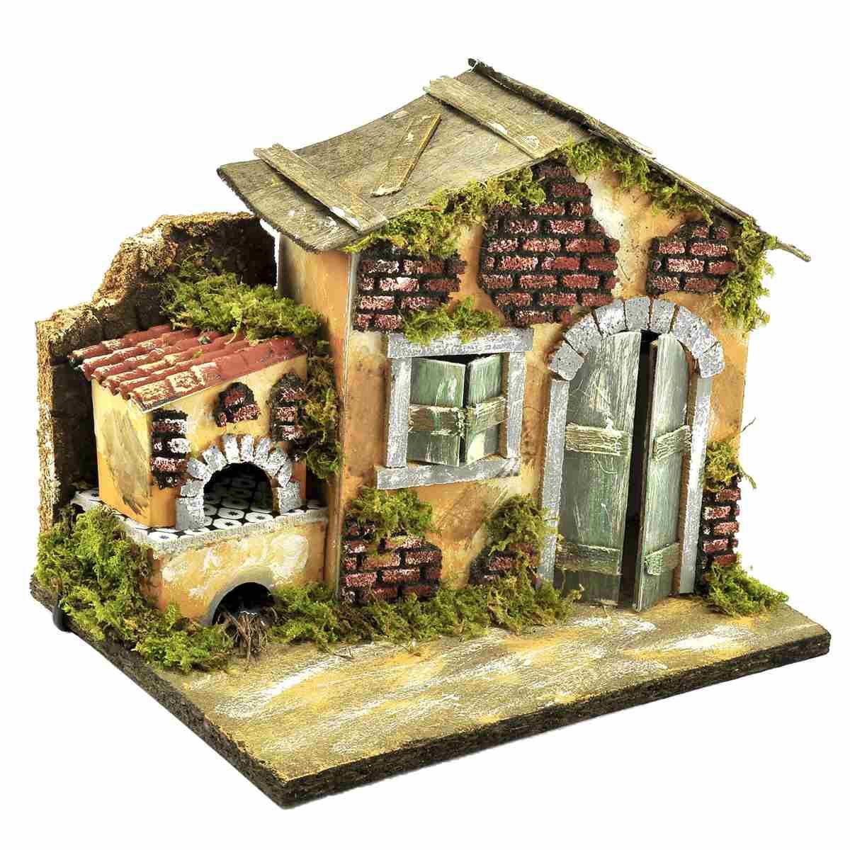 Casetta con Forno con Luce Effetto Fuoco cm.33x18x23 | Rossi Rosa