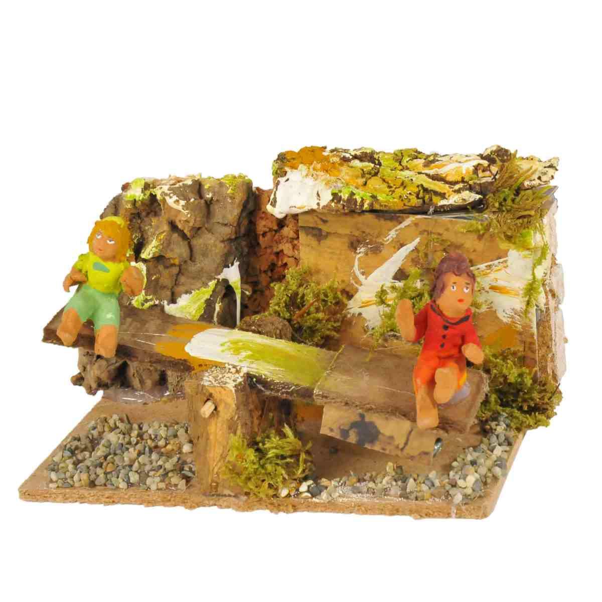 Statua con Movimento - Bambini che Giocano cm.10 | Rossi Rosa