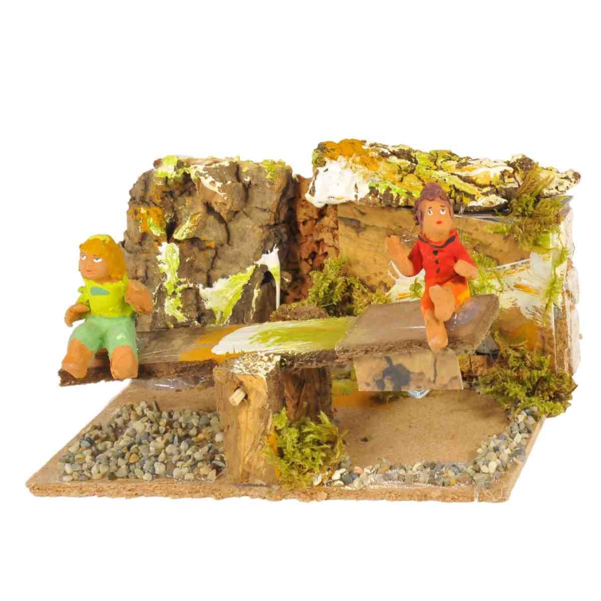 Statua con Movimento - Bambini che Giocano cm.10 | Rossi Rosa