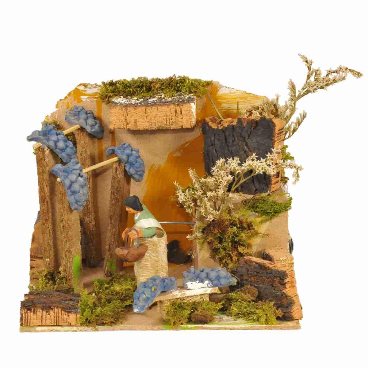 Statua con Movimento - Raccoglitore di Uva cm.7 | Rossi Rosa