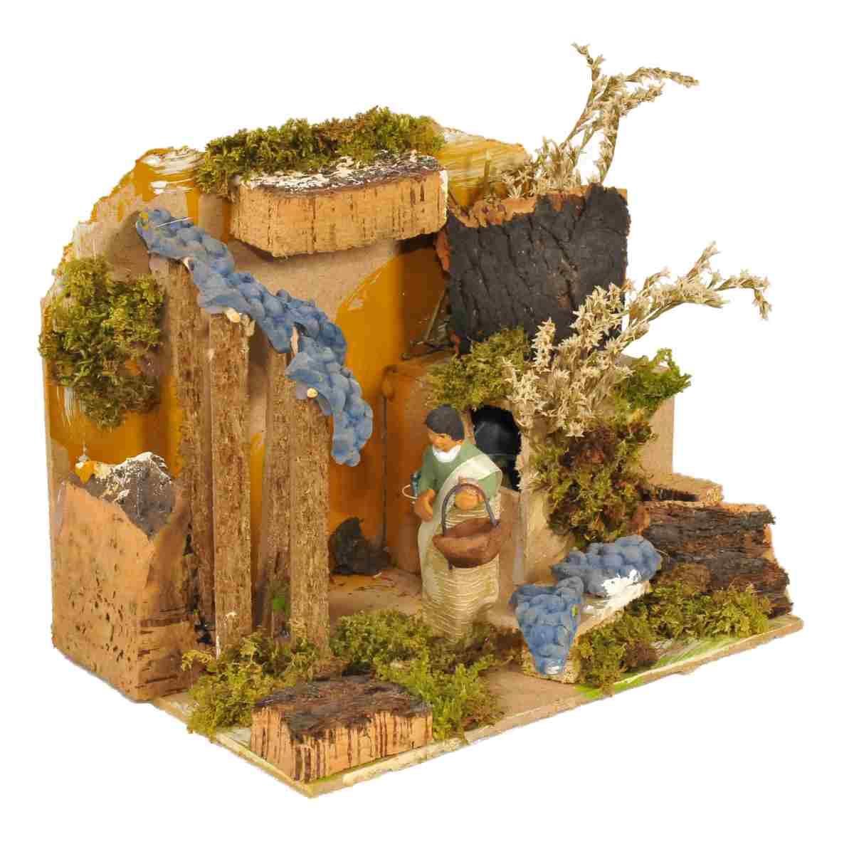 Statua con Movimento - Raccoglitore di Uva cm.7 | Rossi Rosa