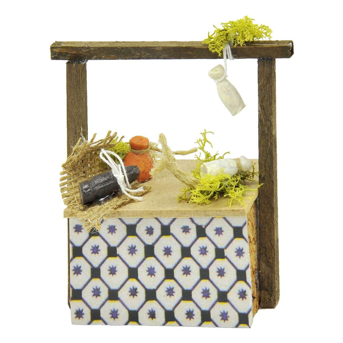 Bancarella con Alimenti Formaggi cm.12x5xH11 | Rossi Rosa