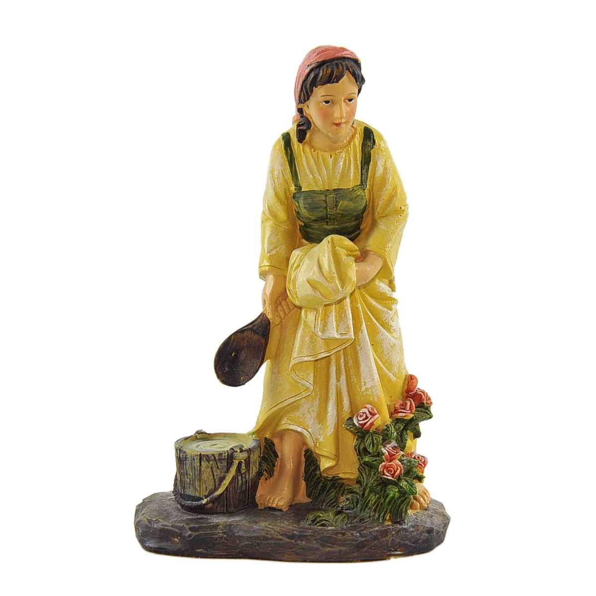 Statua cm.20 Fiorai con Carretto Set pz.3 | Rossi Rosa