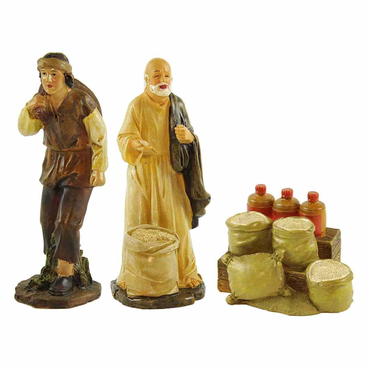 Statua cm.20 Venditori di Farina Set pz.3 | Rossi Rosa