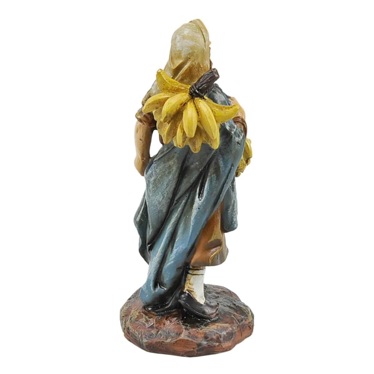 Statua cm.13 Fruttivendolo con Banco Set pz.4 | Rossi Rosa