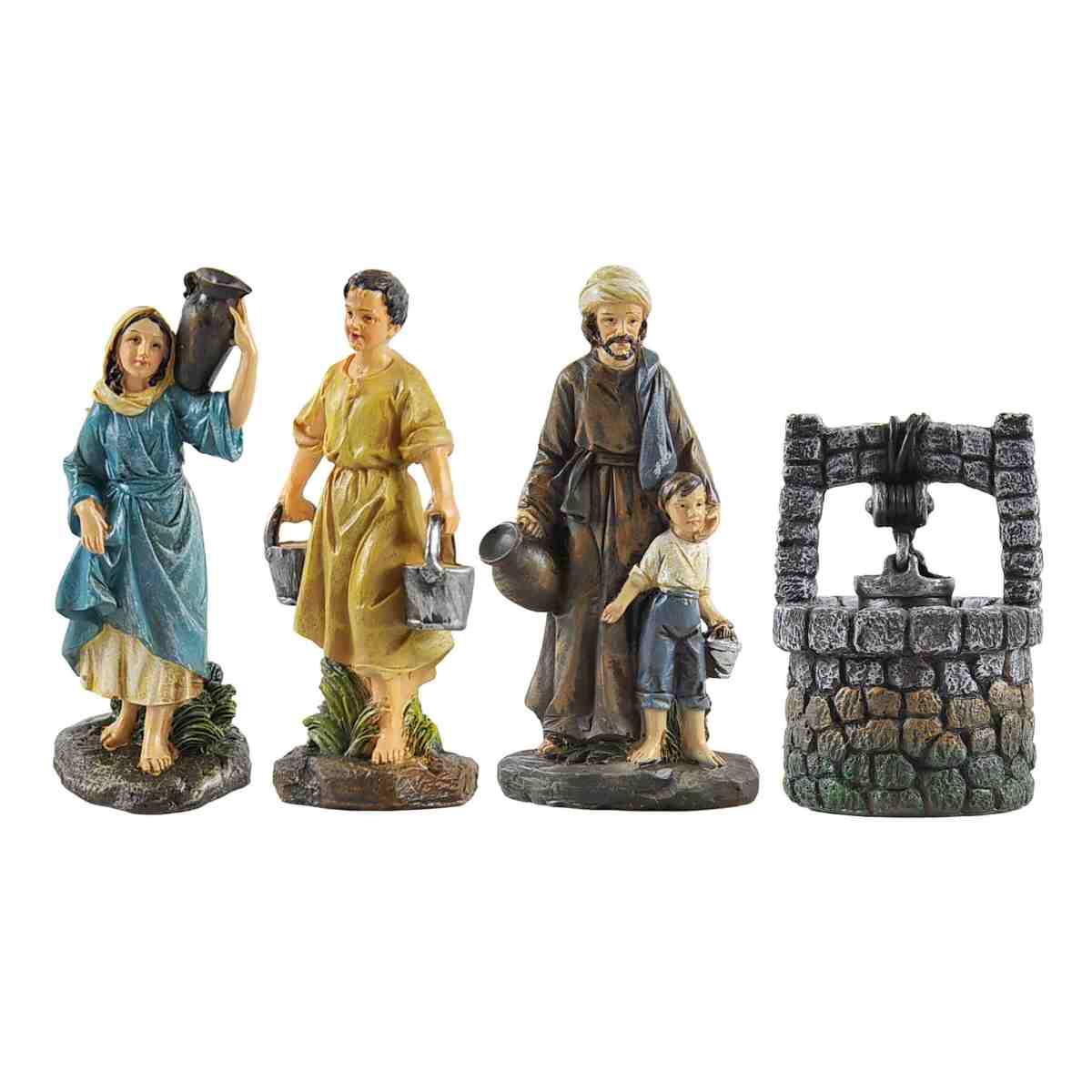 Statua cm.13 Pastori al Pozzo Set pz.4 | Rossi Rosa