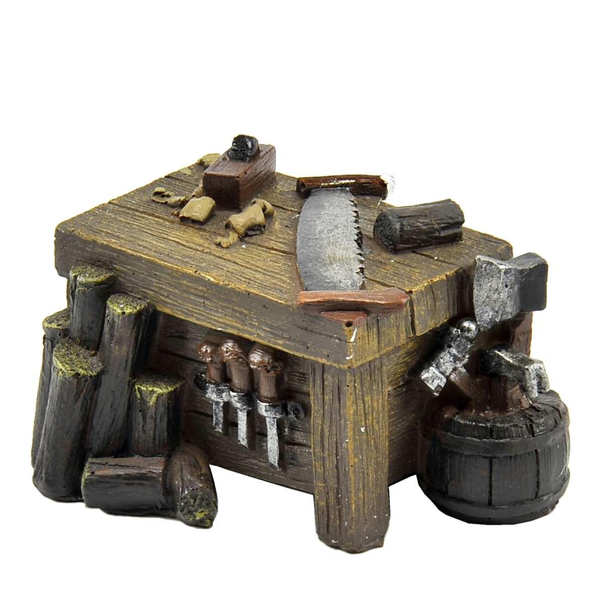 Statua cm.13 Falegnami con Banco Set pz.3 | Rossi Rosa