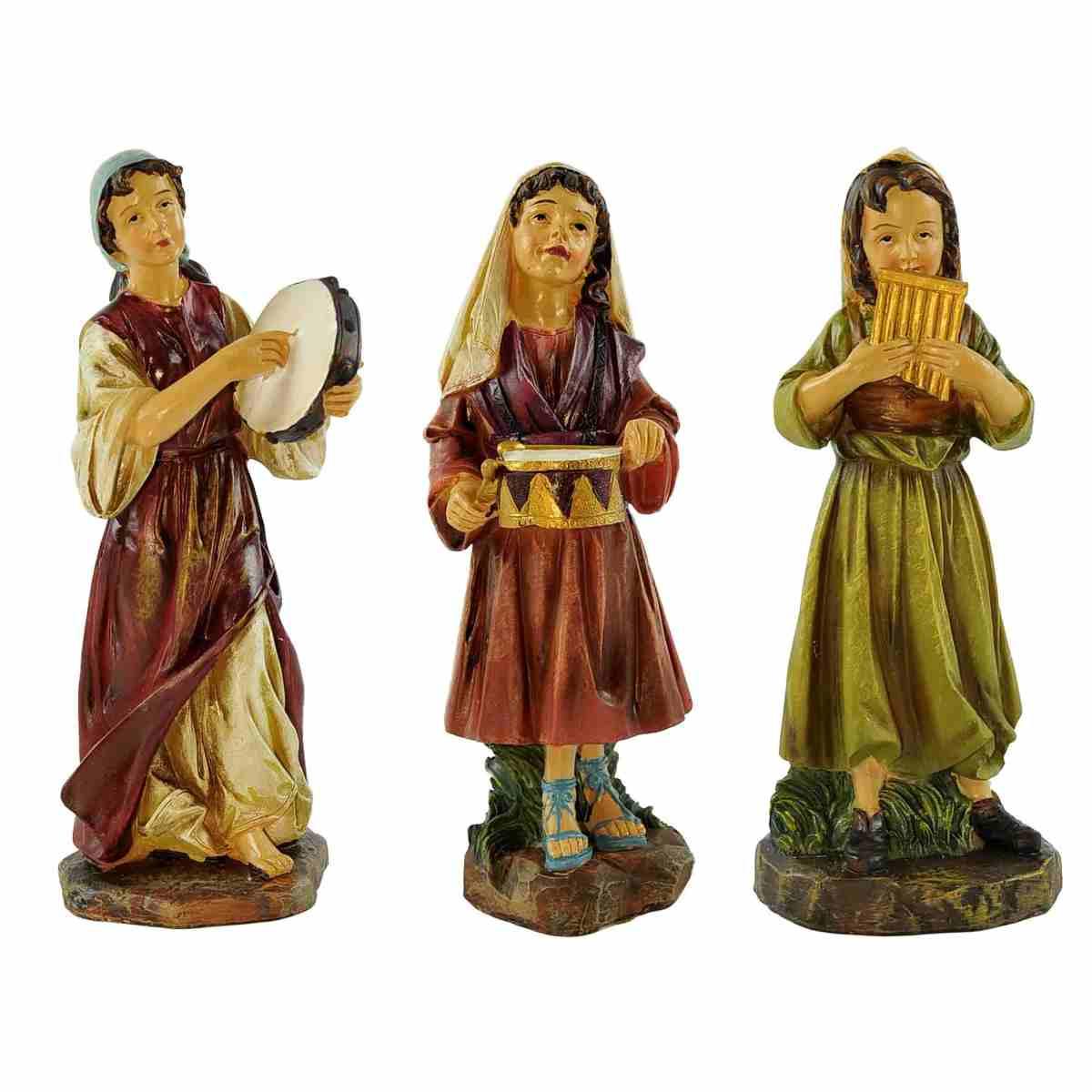 Statua cm.20 Suonatori Set pz.3 | Rossi Rosa