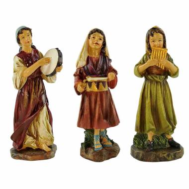 Statua cm.20 Suonatori Set pz.3 | Rossi Rosa