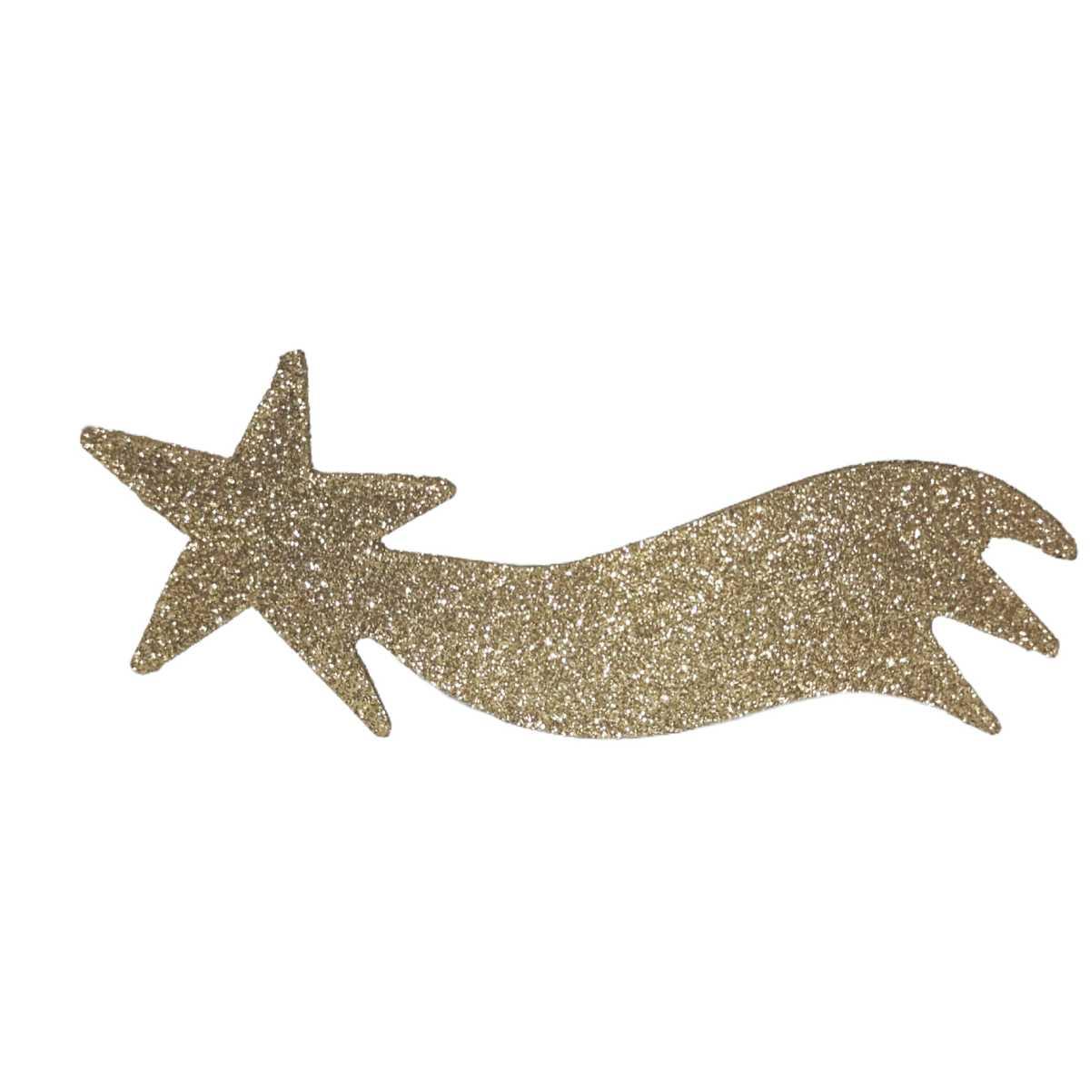 Stella Cometa Legno Glitter Oro cm.22 | M2 Store