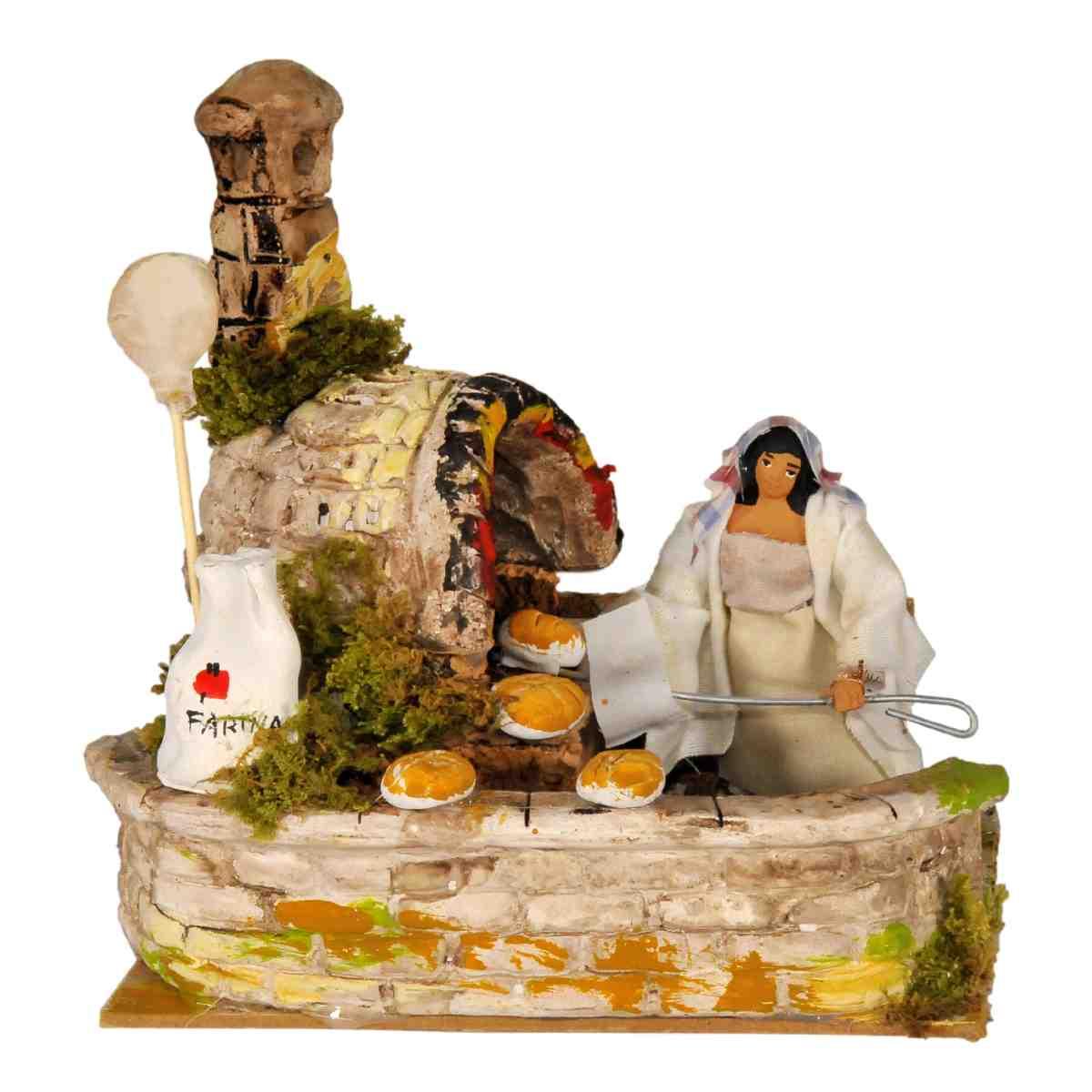 Statua con Movimento - Fornaia e Fuoco cm.12 | Rossi Rosa