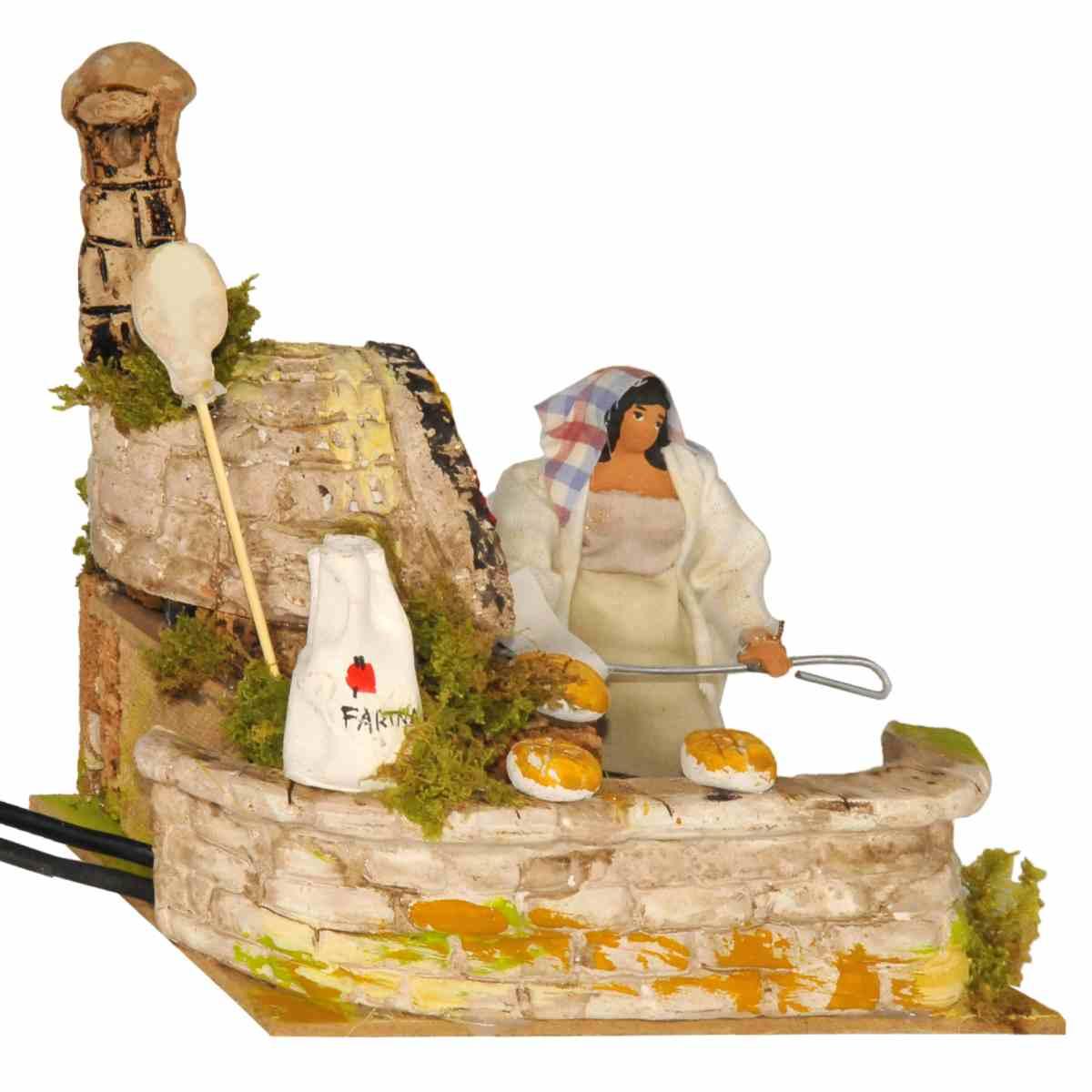 Statua con Movimento - Fornaia e Fuoco cm.12 | Rossi Rosa