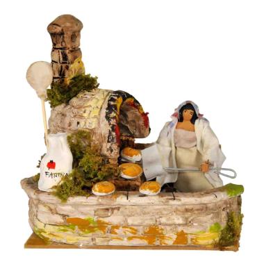 Statua con Movimento - Fornaia e Fuoco cm.12 | Rossi Rosa