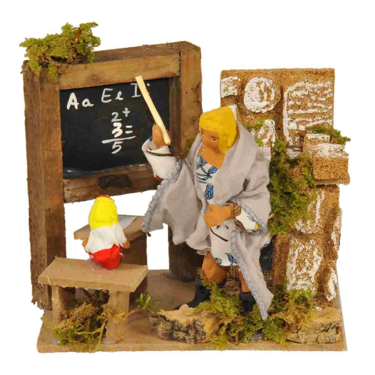 Statua con Movimento - Maestra con Lavagna cm.10 | Rossi Rosa