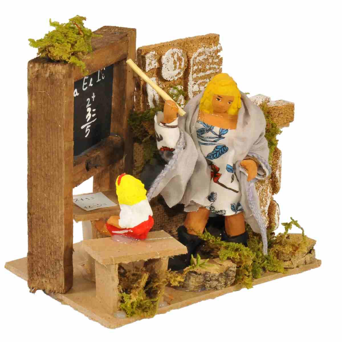 Statua con Movimento - Maestra con Lavagna cm.10 | Rossi Rosa