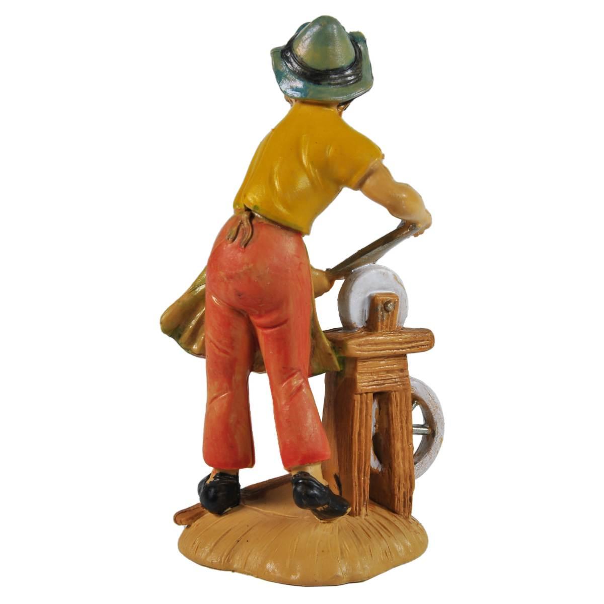 Statua cm.10 Arrotino con Banco | Rossi Rosa