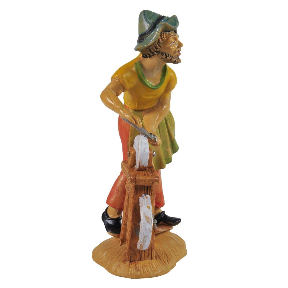 Statua cm.10 Arrotino con Banco | Rossi Rosa