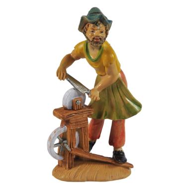 Statua cm.10 Arrotino con Banco | Rossi Rosa