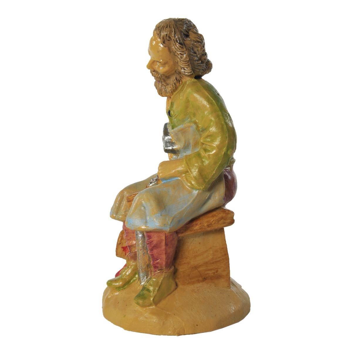 Statua cm.10 Calzolaio Seduto | Rossi Rosa